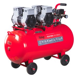 Компрессор воздушный безмасляный малошумный FUBAG OLS 500/100 CM2х2 + Набор пневмоинструмента (5 предметов) в ПОДАРОК