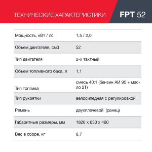 Бензиновый триммер FUBAG FPT 52 в Тамбове фото