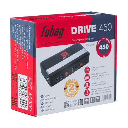 Пусковое устройство FUBAG DRIVE 450 с разъемом type-C на входе в Тамбове фото