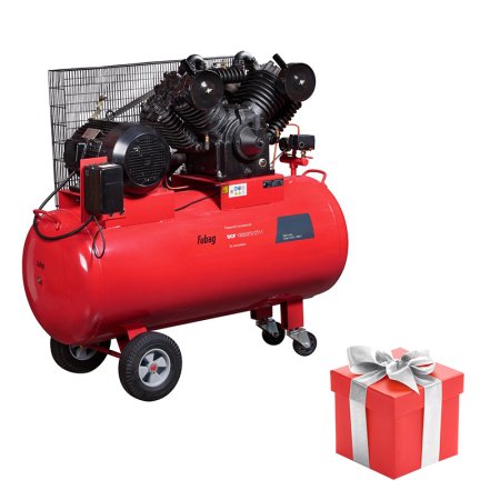 Ременной двухступенчатый компрессор FUBAG DCF-1300/270 CT11 + Катушка с резиновым шлангом с разъемами рапид в ПОДАРОК!
