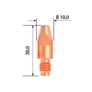 FUBAG Контактный наконечник M8х30 мм ECU D=1.4 мм (10 шт.) в Тамбове фото