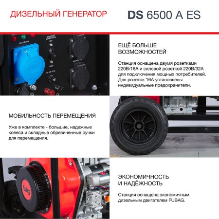 FUBAG Дизельный генератор с электростартером и коннектором автоматики DS 6500 A ES в Тамбове фото