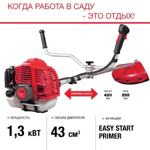 FUBAG Бензиновый триммер FPT 43 + Триммерная леска  сечение витой квадрат L 130 м * 2.4 мм в ПОДАРОК в Тамбове фото