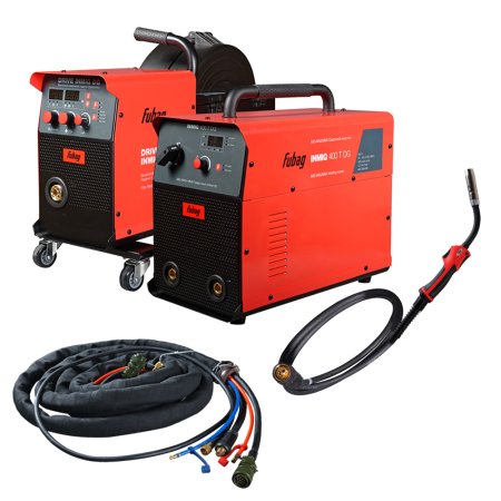 Cварочный полуавтомат FUBAG INMIG 400T DG + Подающий механизм FUBAG ДРАЙВ (DRIVE) INMIG DG + Шланг-пакет FUBAG 5 м, 35мм2, 6 pol с воздушным охлаждением + Горелка FUBAG FB 400 3 м
