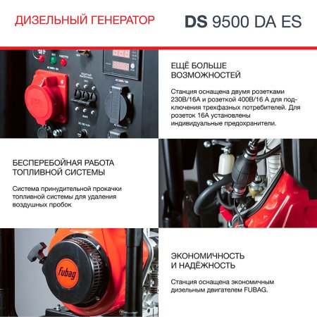 FUBAG Дизельный генератор (трехфазный) с электростартером и коннектором автоматики DS 9500 DA ES в Тамбове фото