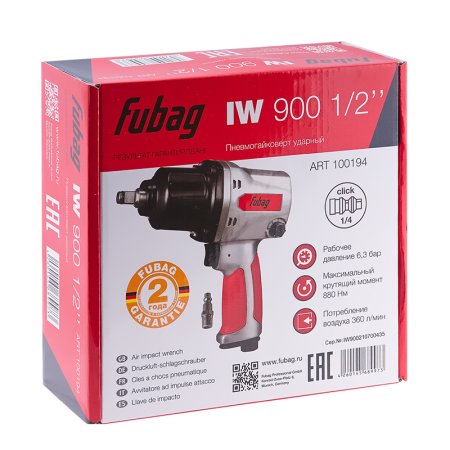 FUBAG Пневмогайковерт ударный IW900 1/2 дюйма в Тамбове фото