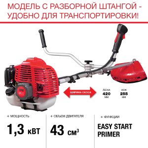 FUBAG Бензиновый триммер FPT 43R + Триммерная леска  сечение витой квадрат L 130 м * 2.4 мм в ПОДАРОК в Тамбове фото